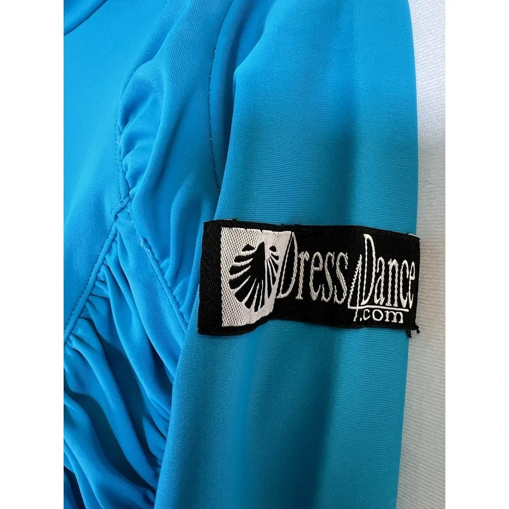 Ballroom Latin Dance Competition Dress for Pre-Teen girls Blue Size 8-10